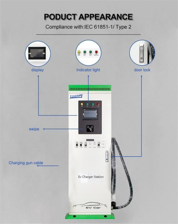 Smart Electric Vehicle Mode 3 EV Charging Pile Level 3 Ev Charging