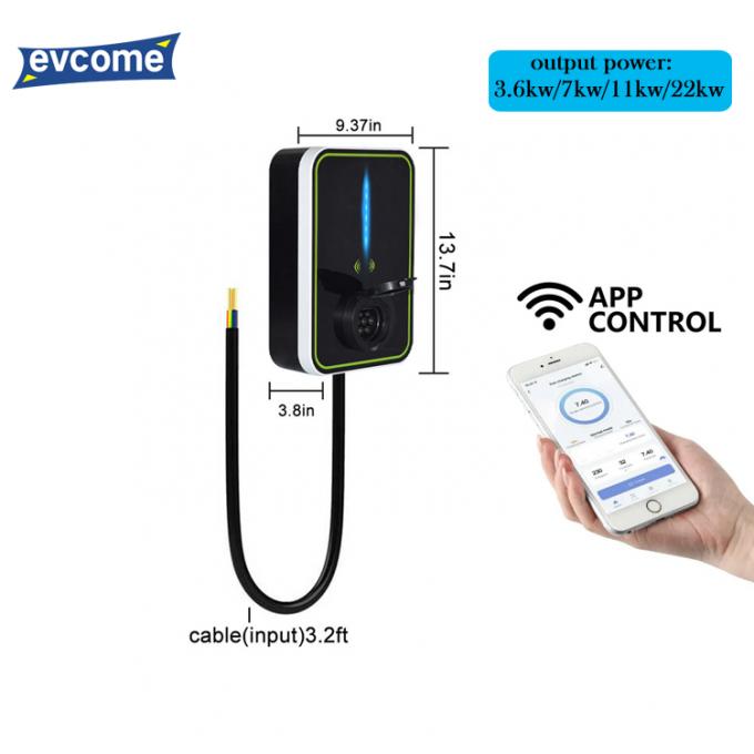 3.6KW / 7KW / 11KW / 22KW Home Ev Wallbox Charger With APP For Electric Car 0