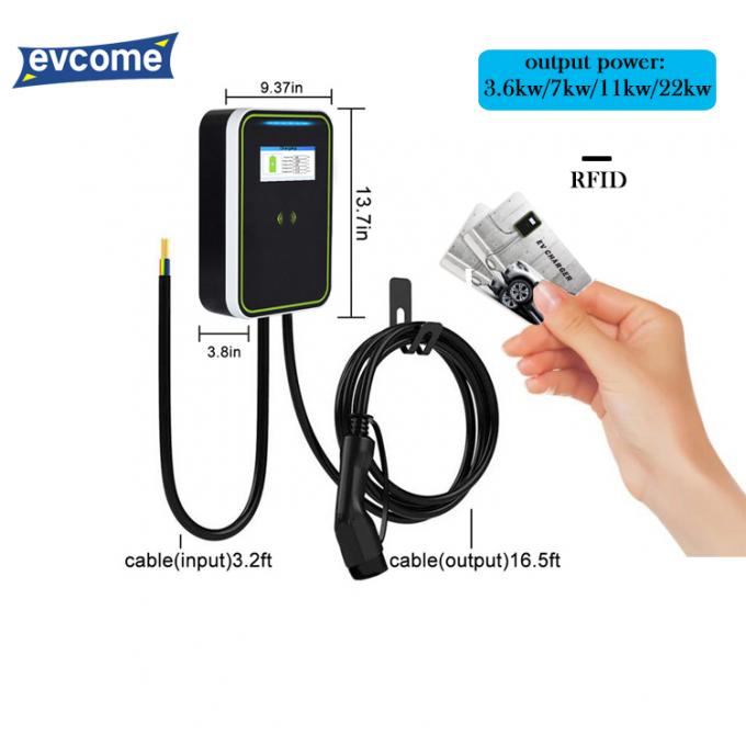 EV-HW Electric Car Wallbox Charger Gun Line With Screen 7KW 0