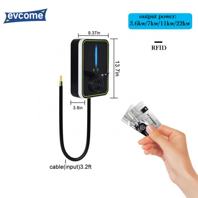 RFID Electric Car AC EV Charger Wallbox Gun Base 3.6KW / 7KW / 11KW / 22KW 16A / 32A 0