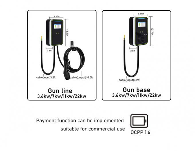 Commercial EV-HB Wallbox Pulsar Plus AC EV Charger 3.6KW / 7KW / 11KW / 22KW 3