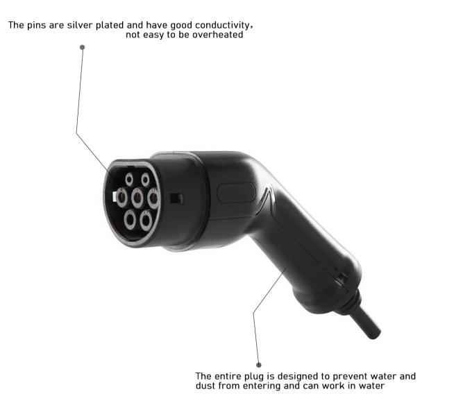 EVCOME Ev Charger Connector (250V 480V 16A 32A  )  Type 2 IEC 62196  Ev Charger Plug OEM ODM CB UKCA TUV 2
