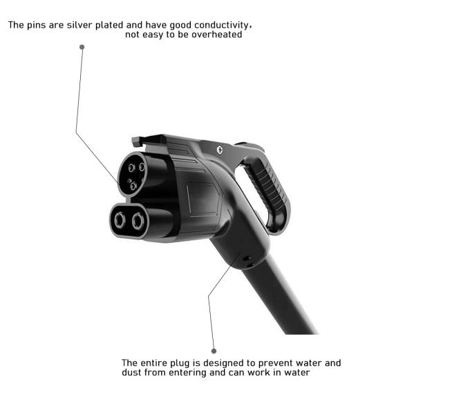 EVCOME Ev Charger Connector (1000V DC  80A 125A 150A 200A )  CCS1  Ev Charger Plug OEM ODM CB UKCA TUV 2