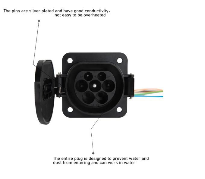 EVCOME Type 2 IEC 62196 Socket (250V 480V 32A) Ev Charger Connector Without Cable OEM ODM 2