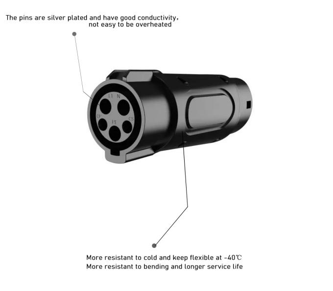 EVCOME Type 1 To Type 2 Adapter (32A 1 Phase 3 Phase ) Ev Charger Connector OEM ODM CE UKCA ROHS 2