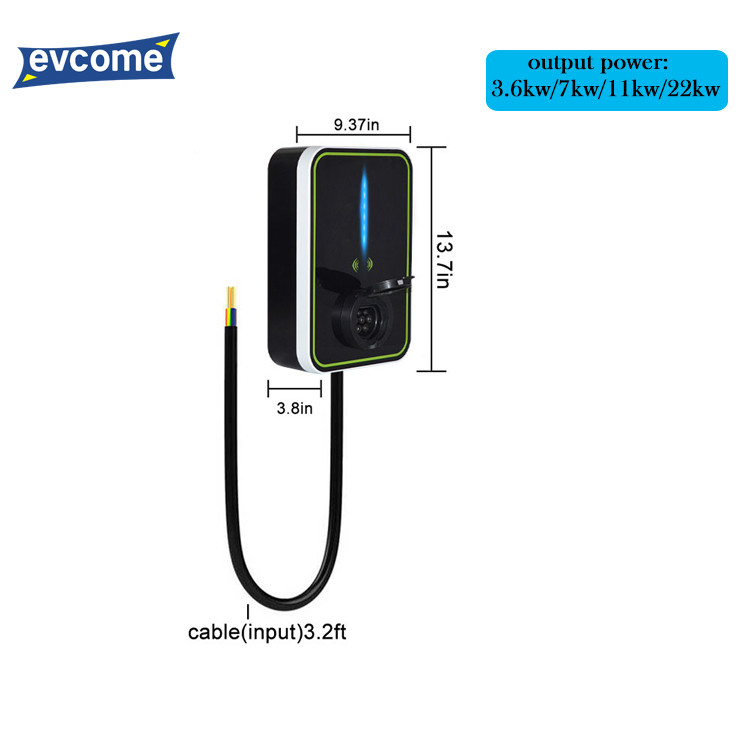 Customized AC EV Charger Wall Box 3.6KW / 7KW / 11KW / 22KW For Electric Car