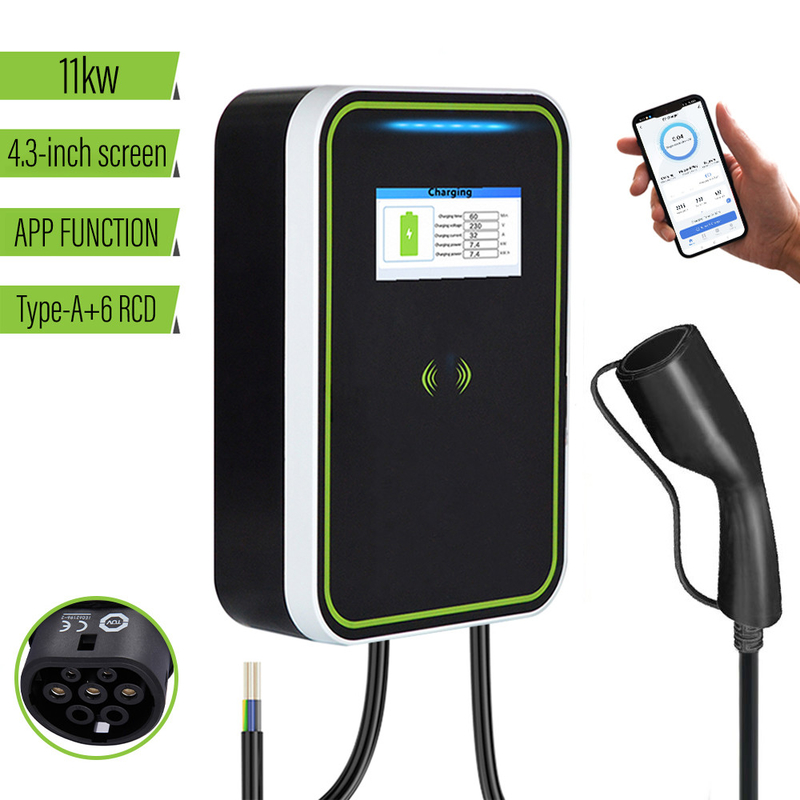 Electric Car Wallbox Charger Pulsar Plus PC body With App ev charger wallbox  7kw earth leakage protection OEM ODM